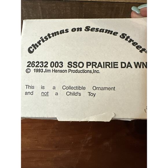 Grolier 1993 Christmas Ornament Sesame Street Prairie Dawn In Box Jim Henson - Picture 4 of 4